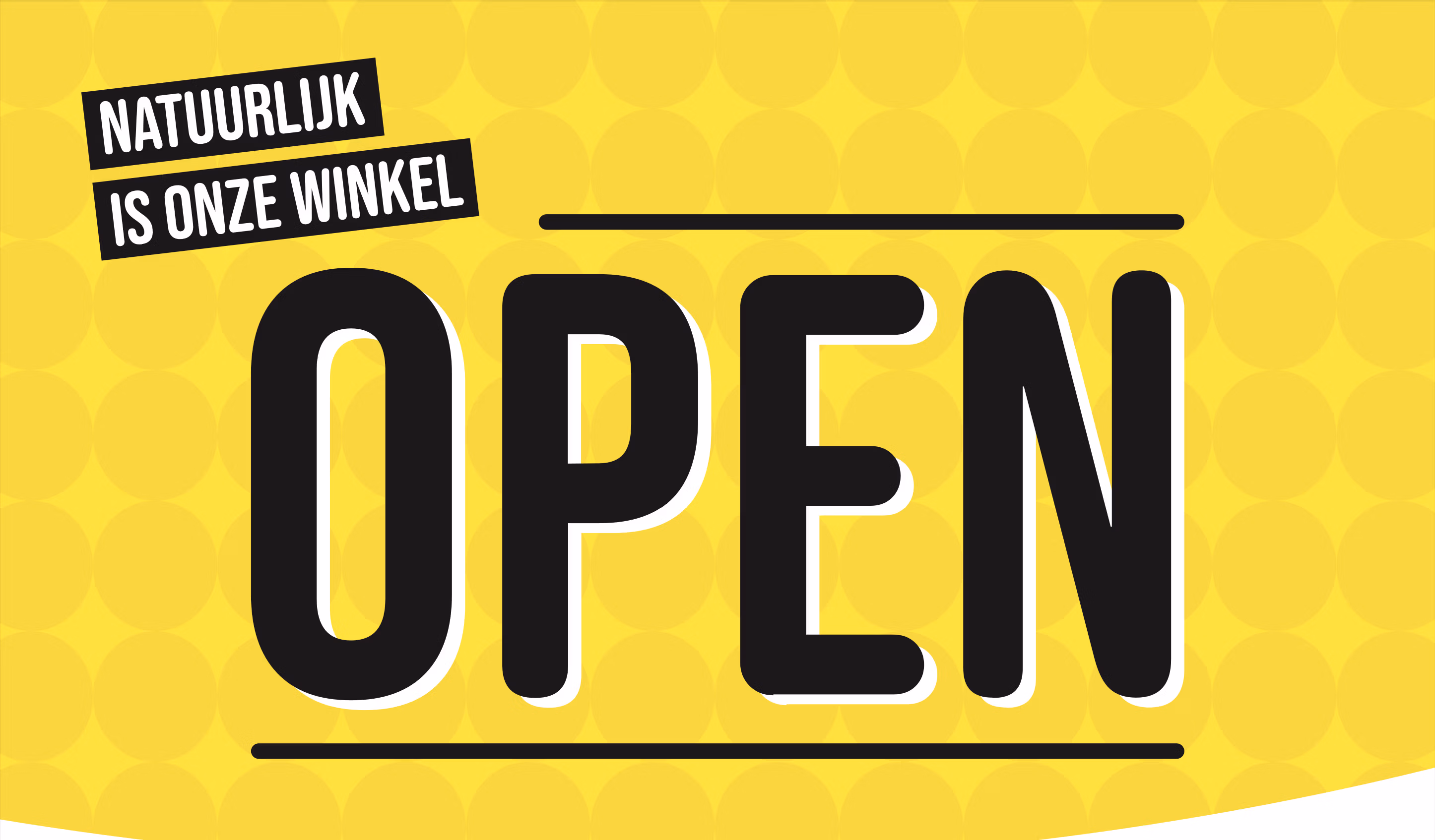 Poster van de campagne 'Winkels doen de deuren dicht'. De poster geeft aan dat de deur dicht is om energie te besparen, niet omdat de winkel gesloten is.